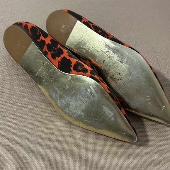Stella McCartney animal print linen fabric pointy flat ballet flats - Picture 5 of 6